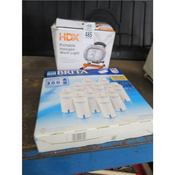 HDX Work Light & Brita 10 Pack Water Filters