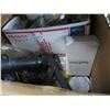 Image 2 : Shelf of Asst. Light Bulbs, Lift Straps, Speaker & Caulk Gun