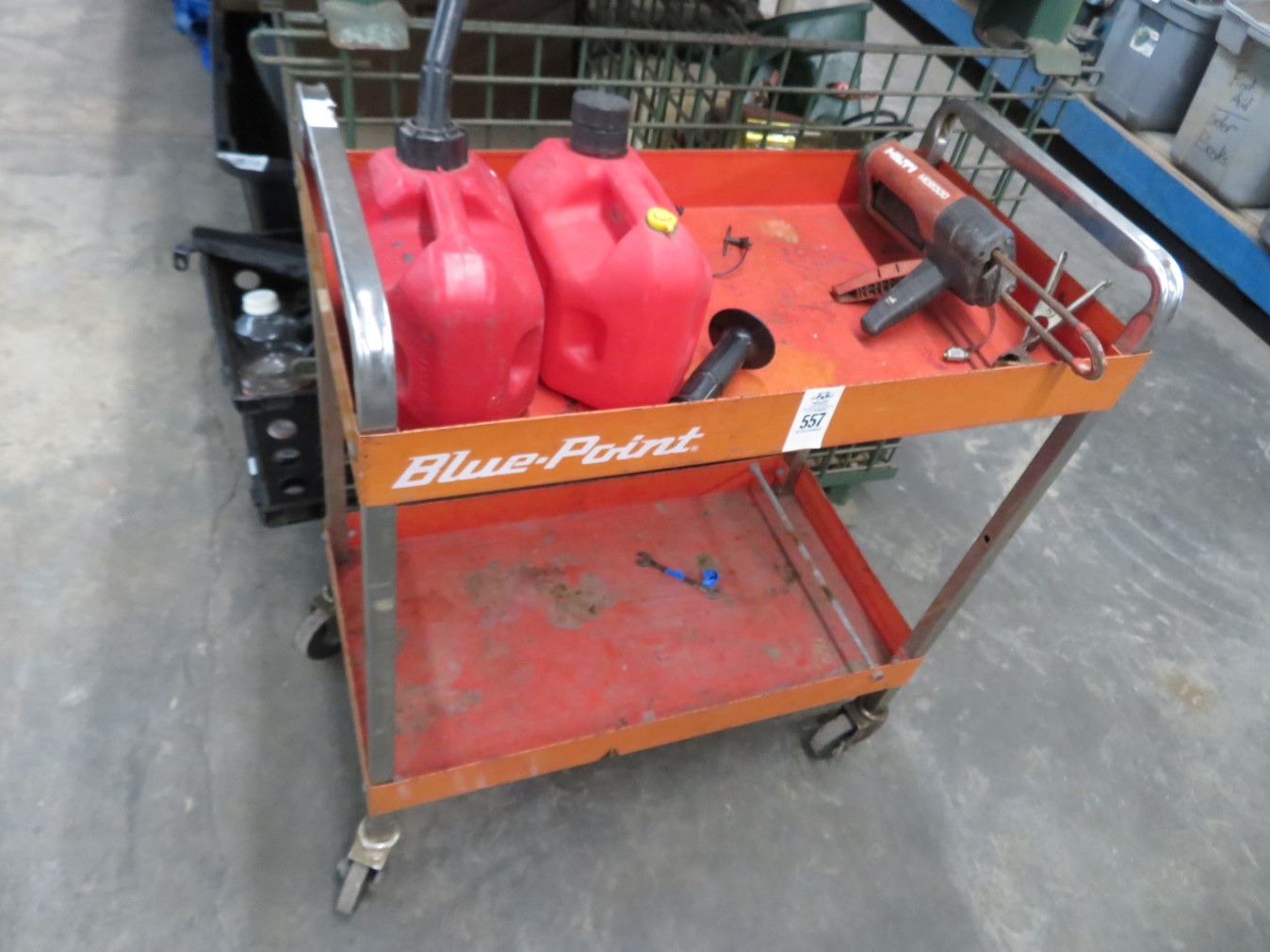 Blue Point Work Cart Blue Point Red Metal 2 Shelf Work Cart w/Gas Cans