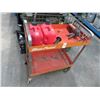 Image 1 : Blue Point Red Metal 2 Shelf Work Cart w/Gas Cans