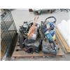Image 1 : Pallet of Cut Off Saws (Nd. Rpr), Pressure Washer, Tanks & Motor