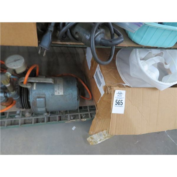 Shelf Lot of Vacuum Pumps & Hamper Binds