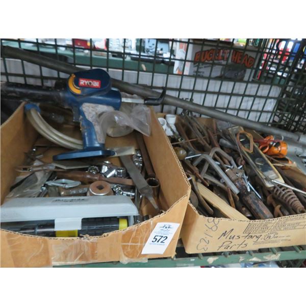 Shelf Lot Air Nailer, Conduit Bender, Sockets, Hand Tools