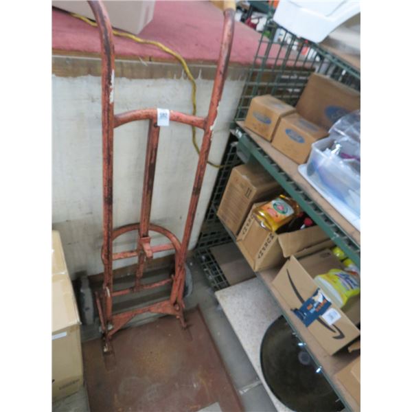 Red Hand Truck w/Large Plate