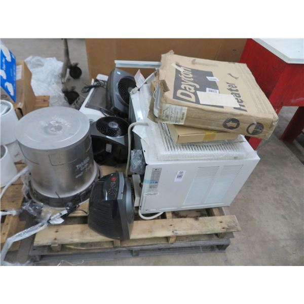 Pallet of LF Air Conditioner, Dayton Heater, Vornado Fans