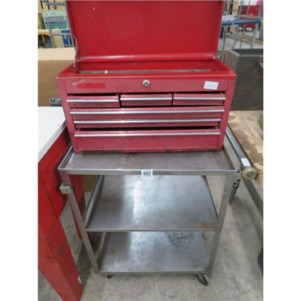 Toolbox Storage Compartment Drawer (Red) + S/S Cart