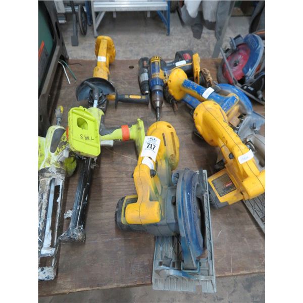 Cordless Dewalt Saws 3, Dewalt Drills 3, Ryobi Sprayers 2 - (No Batteries or Chargers)