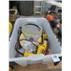 Image 1 : Tub w/Dewalt Drill, Tape Measure, Pipe Wrench & More