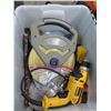 Image 2 : Tub w/Dewalt Drill, Tape Measure, Pipe Wrench & More