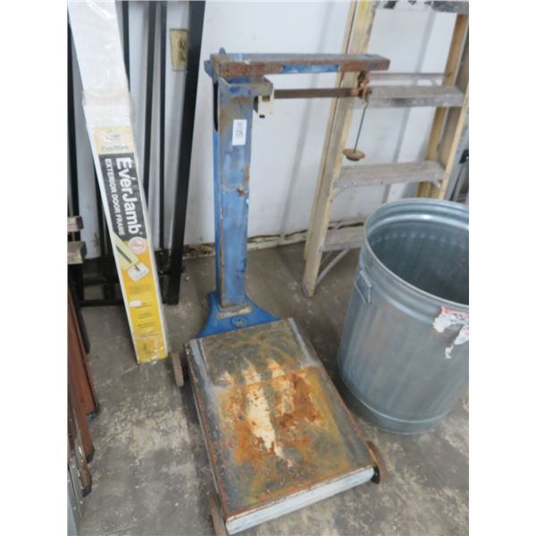 Industrial Workhouse Scale & Aluminum Waste Can