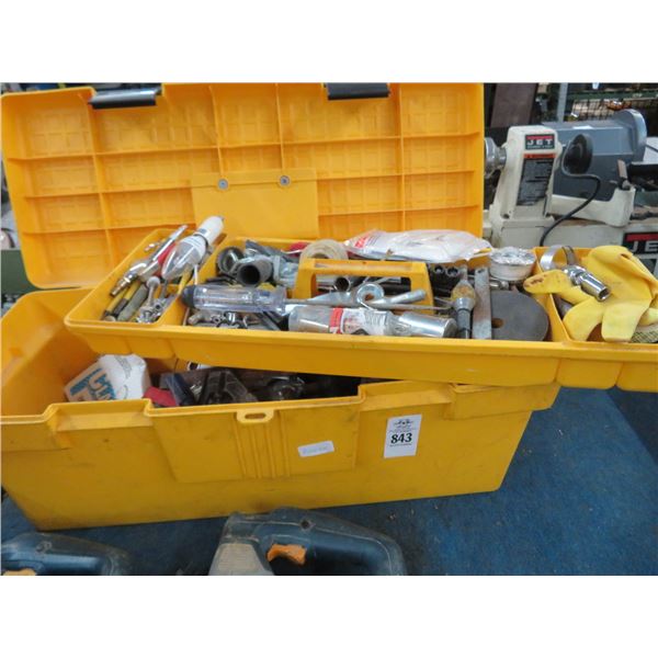 Yellow Plastic Toolbox w/Contents