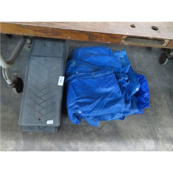 Pair of Car Ramps, Blue Tarps (2)