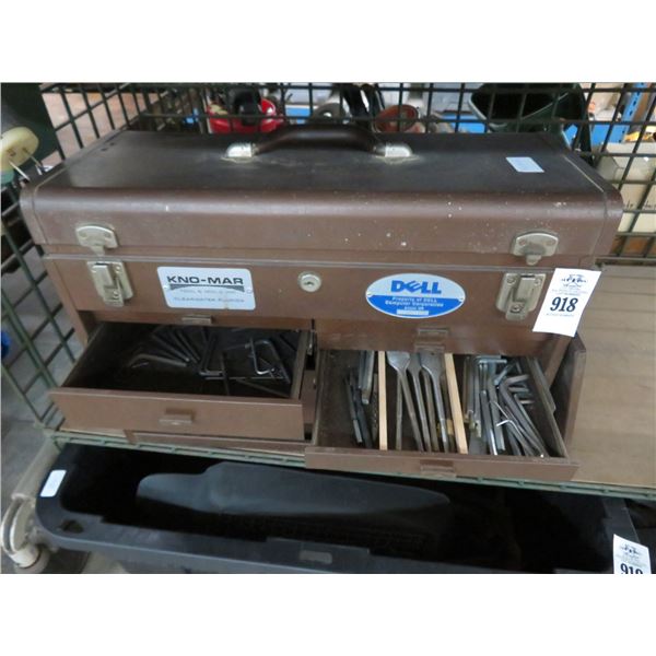 Kno-Mar Metal Toolbox w/Allen Keys and Drill Bits