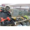 Image 1 : Shelf of Black & Decker Drill, Ryobi Battery Charger, Batteries