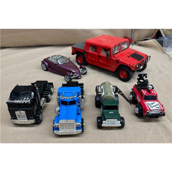 LOT OF CARS BY ERTL AND A HUMMER BY MAISTO