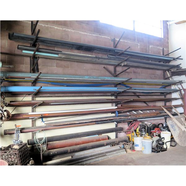 Contents of Pipe Rack: Copper, Metal, PVC Pipes, Stops, Fittings, etc (pick-up Mar. 27)