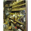 Image 1 : Contents of Shelf: Gas Can, Rope, Tubing, Screens, Tools, Hardware, etc