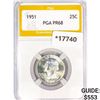 Image 1 : 1951 Washington Silver Quarter PGA PR68