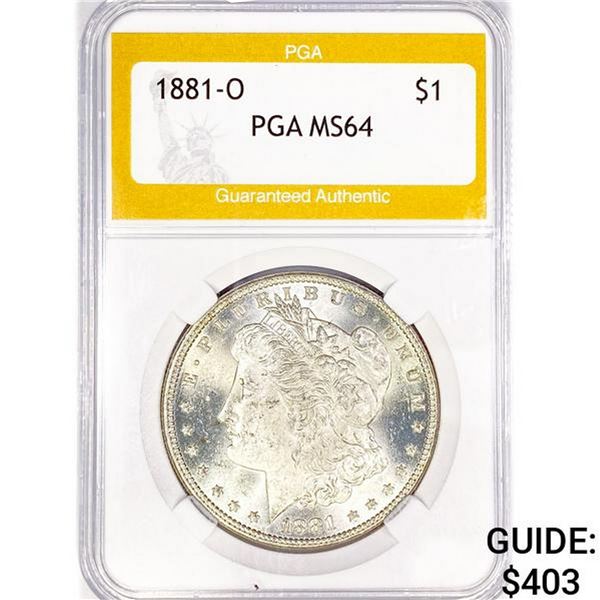 1881-O Morgan Silver Dollar PGA MS64