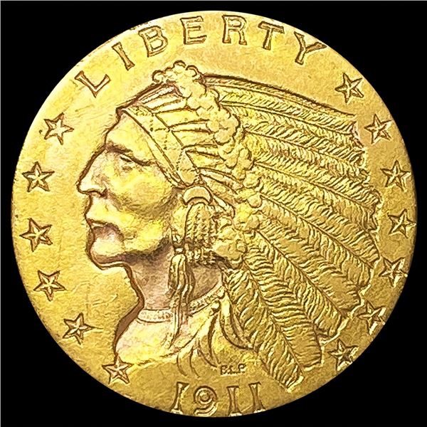 1911 $2.50 Gold Quarter Eagle NEARLY UNCIRCULATED