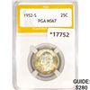 Image 1 : 1952-S Washington Silver Quarter PGA MS67