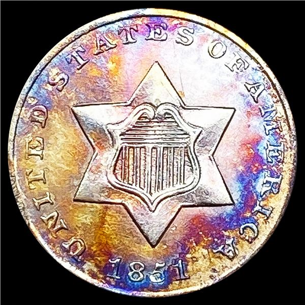 1851 Silver Three Cent UNCIRCULATED