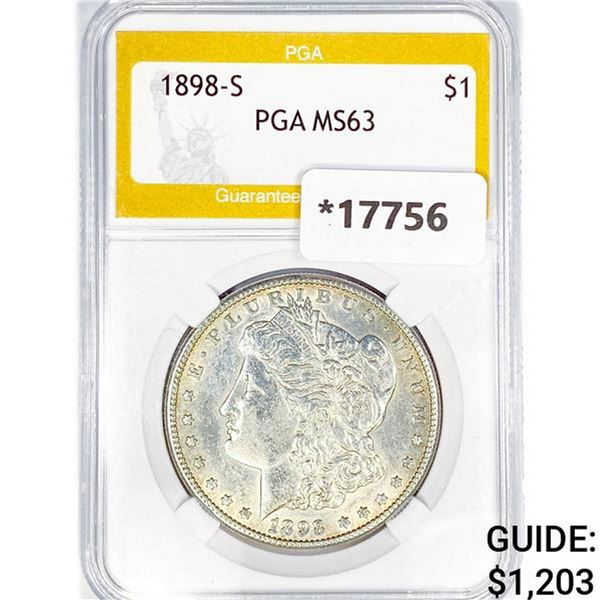 1898-S Morgan Silver Dollar PGA MS63