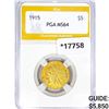 Image 1 : 1915 $5 Gold Half Eagle PGA MS64