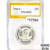 Image 1 : 1942-S Washington Silver Quarter PGA MS65
