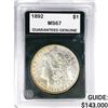 Image 1 : 1892 Morgan Silver Dollar GG MS67