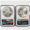 Image 2 : 2021 Set (2) American Silver Eagles NGC MS69