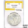 Image 1 : 1921 Silver Peace Dollar PGA MS60 High Relief