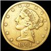 Image 1 : 1901-S $5 Gold Half Eagle NICELY CIRCULATED