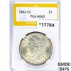 Image 1 : 1882-CC Morgan Silver Dollar PGA MS65