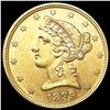 Image 1 : 1899 $5 Gold Half Eagle UNCIRCULATED