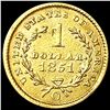 Image 2 : 1851-O Rare Gold Dollar NEARLY UNCIRCULATED