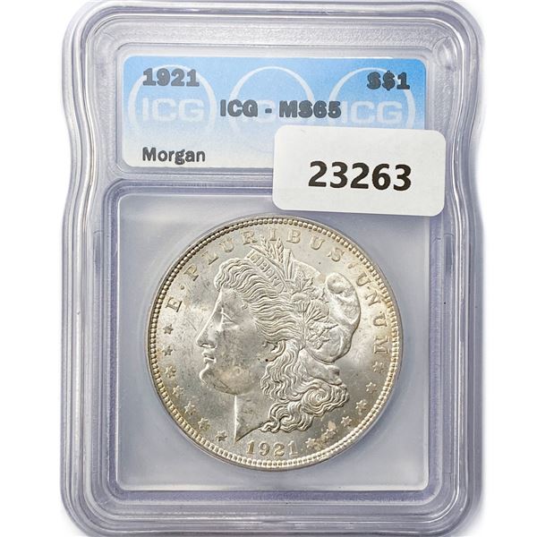 1921 Morgan Silver Dollar ICG MS65