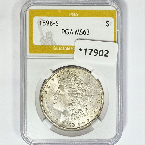 1898-S Morgan Silver Dollar PGA MS63