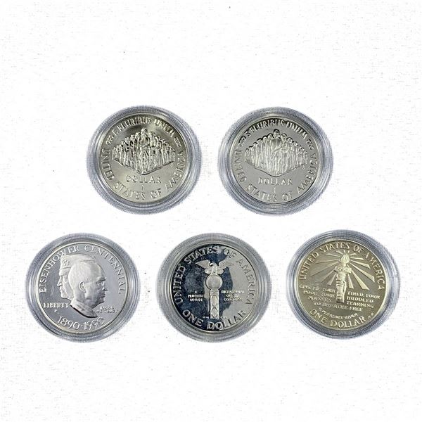 1986-1990 US Commem Silver Coins (5 Coins)