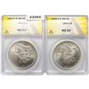 Image 1 : 1882-O Set (2) Morgan Silver Dollar ANACS MS62