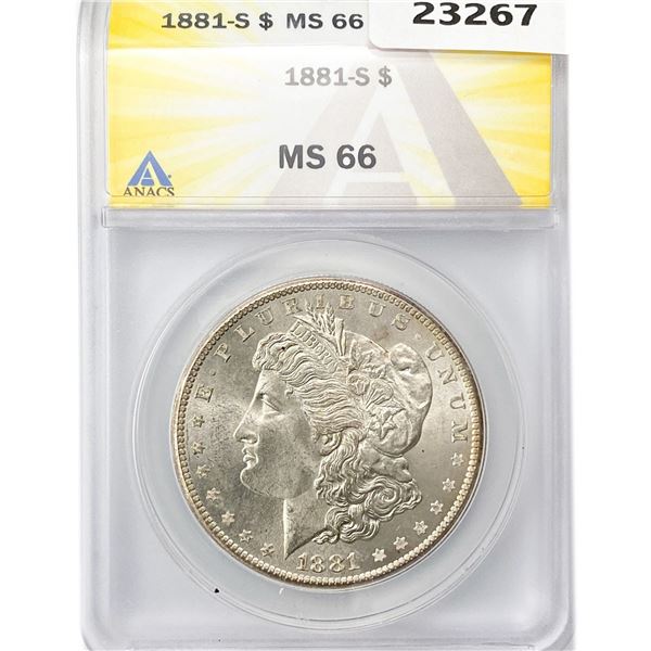 1881-S Morgan Silver Dollar ANACS MS66
