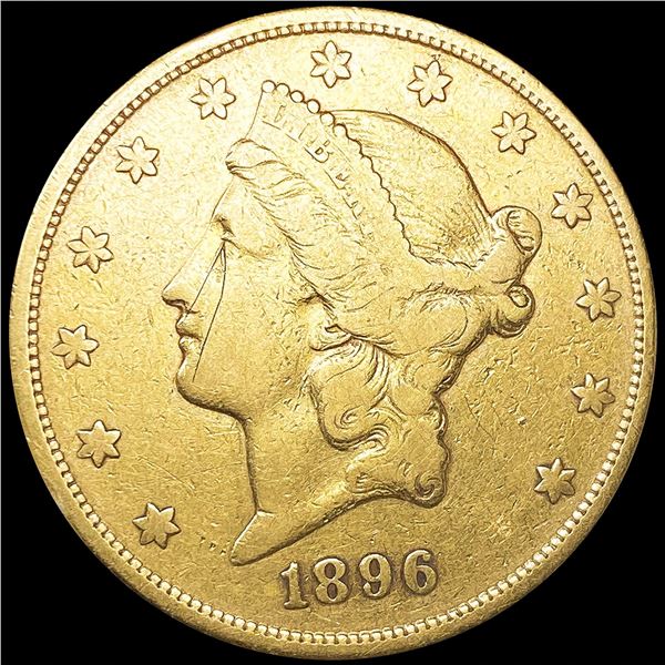 1896-S $20 Gold Double Eagle LIGHTLY CIRCULATED