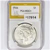 Image 1 : 1926 Silver Peace Dollar PGA MS63+