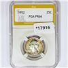 Image 1 : 1952 Washington Silver Quarter PGA PR66