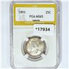 Image 1 : 1893 Isabella Silver Quarter PGA MS65