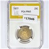 Image 1 : 1877 Seated Liberty Quarter PGA PR65