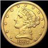 Image 1 : 1882 $5 Gold Half Eagle LIGHTLY CIRCULATED