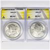 Image 1 : 1885-O, 1882-O Set (2) Morgan Dollars ANACS MS63