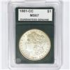 Image 1 : 1881-CC Morgan Silver Dollar GG MS67