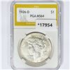Image 1 : 1926-D Silver Peace Dollar PGA MS64